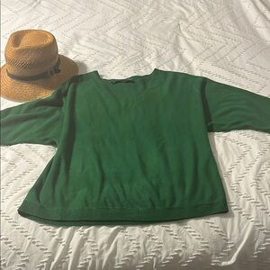 New York & Company Batwing Dolman Green Sweater